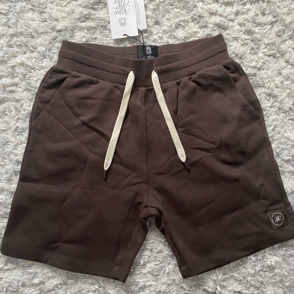 Active After Coffee Four Seasons High-Rise Men's Black Coffee Athletic Shorts